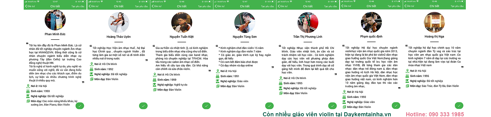 dạy đàn violin tại nhà