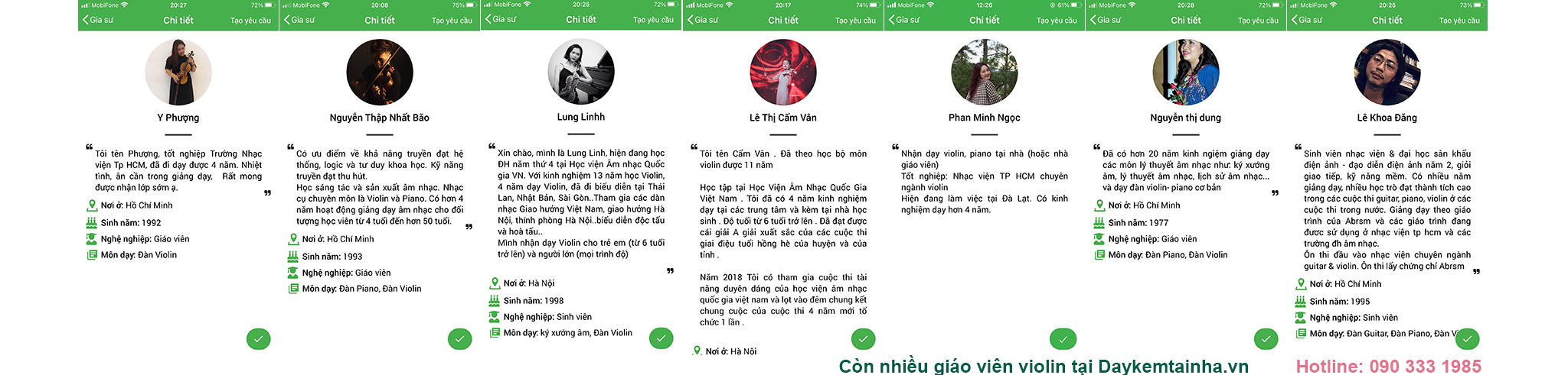 giáo viên dạy kèm đàn violin